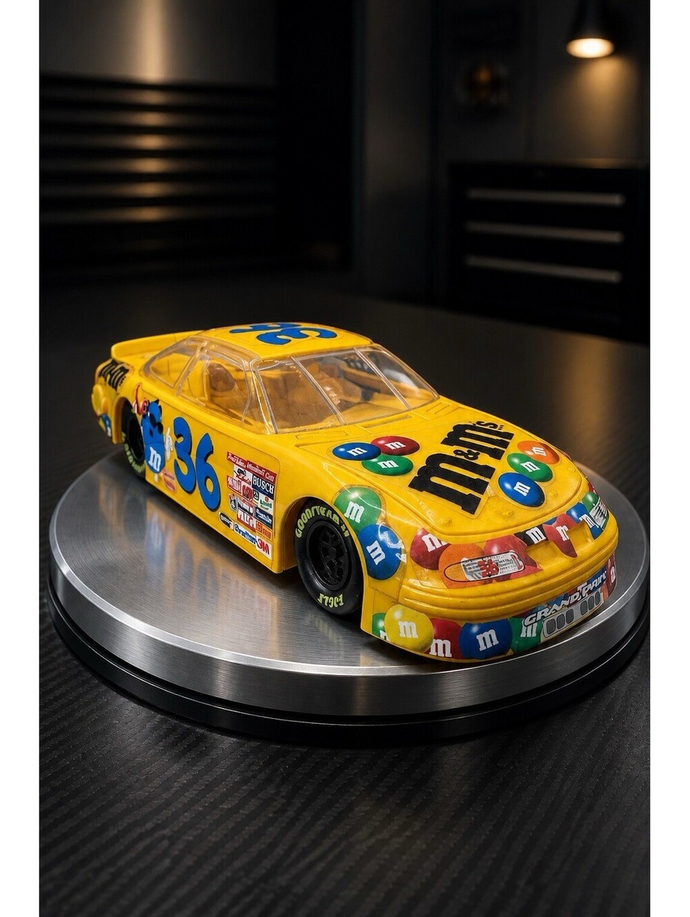 24 scale NASCAR diecast model of the #36 M&M's Pontiac Grand Prix.